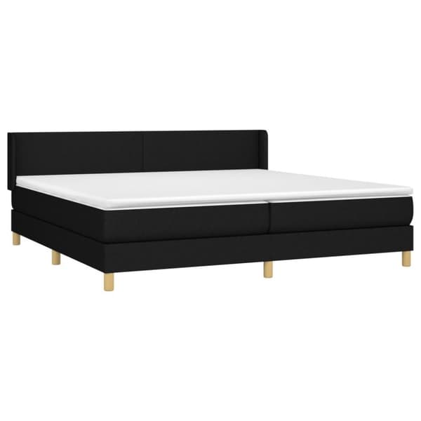 vidaXL kontinentalseng med madras 200x200 cm stof sort