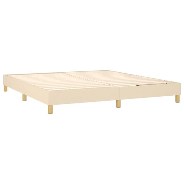 vidaXL kontinentalseng med madras 160x200 cm stof cremefarvet