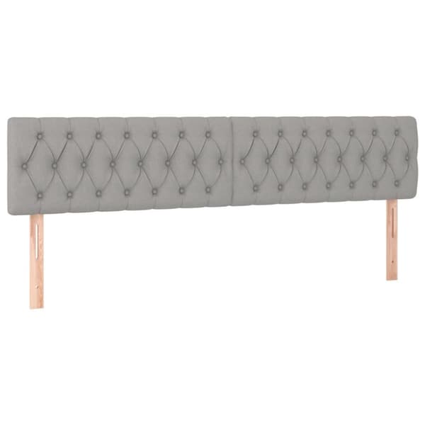 vidaXL kontinentalseng med madras 200x200 cm stof lysegrå