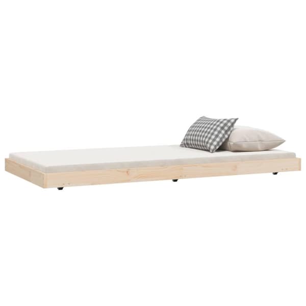 vidaXL sengeramme uden madras 75x190 cm massivt fyrretræ