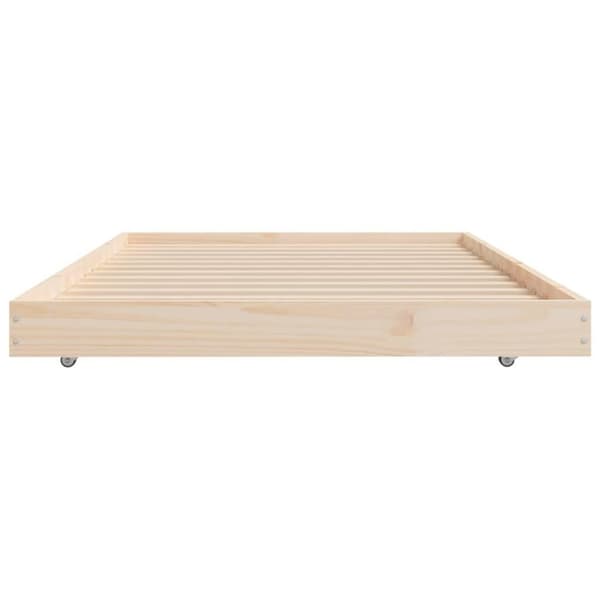 vidaXL sengeramme uden madras 75x190 cm massivt fyrretræ