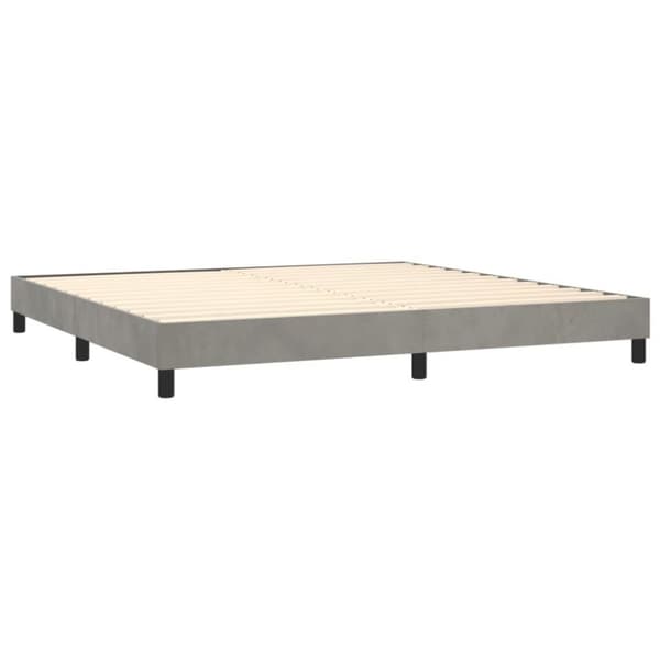 vidaXL kontinentalseng med madras 200x200 cm fløjl lysegrå