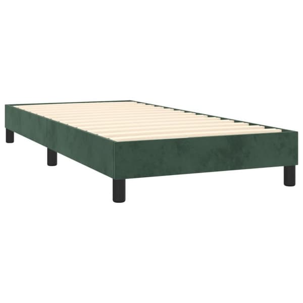 vidaXL kontinentalseng med madras 90x200 cm fløjl mørkegrøn
