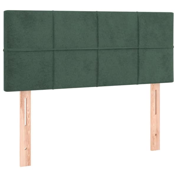 vidaXL kontinentalseng med madras 90x200 cm fløjl mørkegrøn