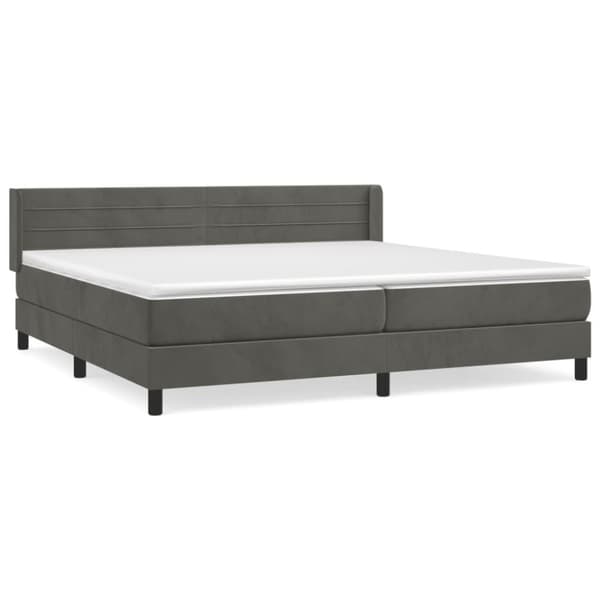 vidaXL kontinentalseng med madras 200x200 cm fløjl mørkegrå