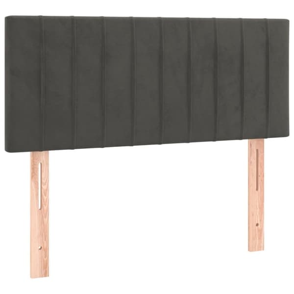 vidaXL kontinentalseng med madras 100x200 cm fløjl mørkegrå