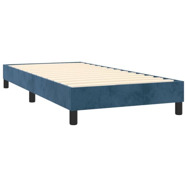 vidaXL kontinentalseng med madras 90x200 cm fløjl mørkeblå