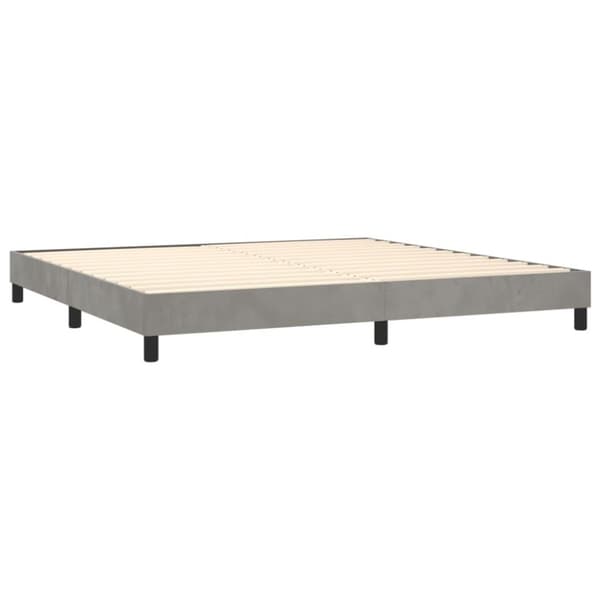 vidaXL kontinentalseng med madras 200x200 cm fløjl lysegrå