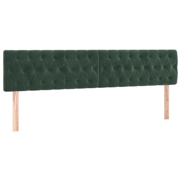 vidaXL kontinentalseng med madras 200x200 cm fløjl mørkegrøn
