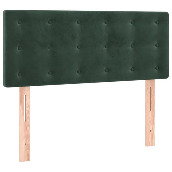 vidaXL kontinentalseng med madras 90x200 cm fløjl mørkegrøn