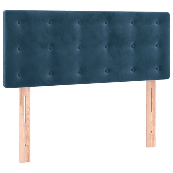 vidaXL kontinentalseng med madras 90x200 cm fløjl mørkeblå