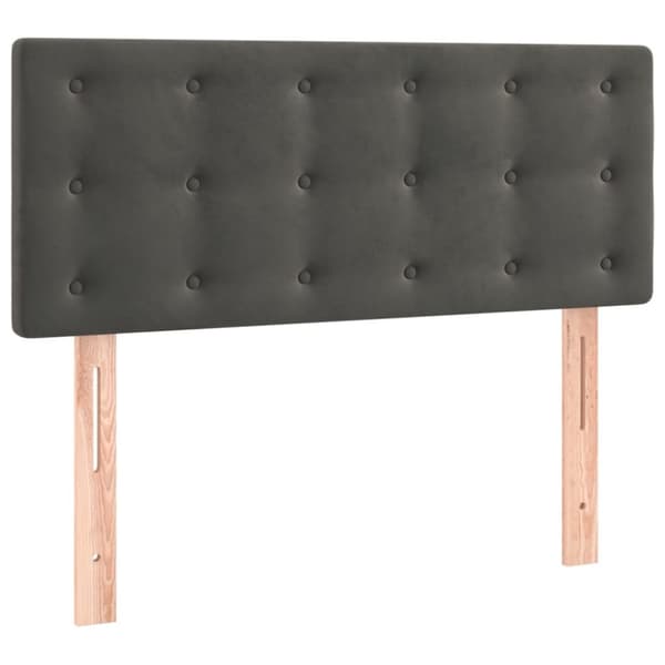 vidaXL kontinentalseng med madras 100x200 cm fløjl mørkegrå