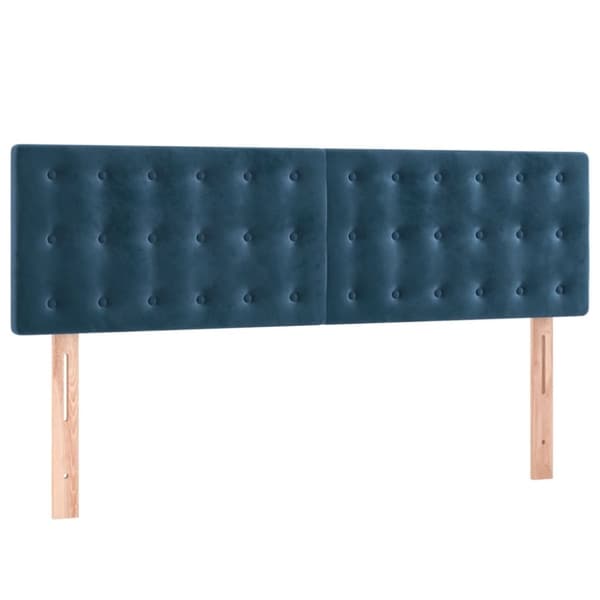 vidaXL kontinentalseng med madras 140x200 cm fløjl mørkeblå