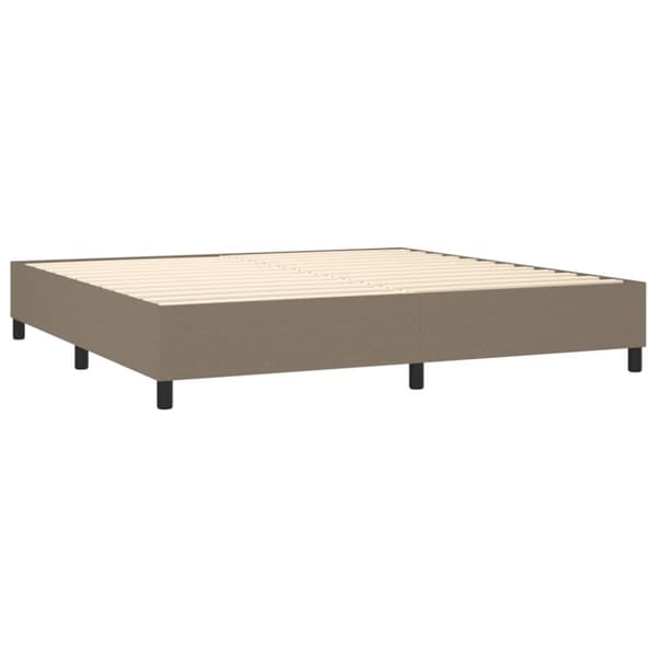 vidaXL kontinentalseng med madras 200x200 cm stof gråbrun