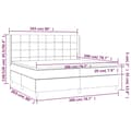 Miniatyrbillede 7 af 7: vidaXL kontinentalseng med madras 200x200 cm stof gråbrun