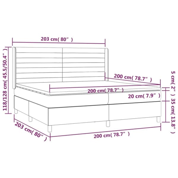 vidaXL kontinentalseng med madras 200x200 cm stof mørkebrun