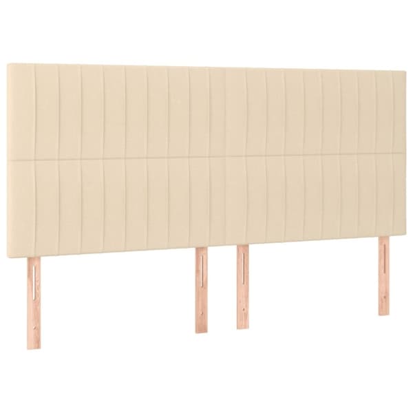 vidaXL kontinentalseng med madras 200x200 cm stof cremefarvet