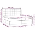Miniatyrbillede 7 af 7: vidaXL kontinentalseng med madras 200x200 cm stof cremefarvet