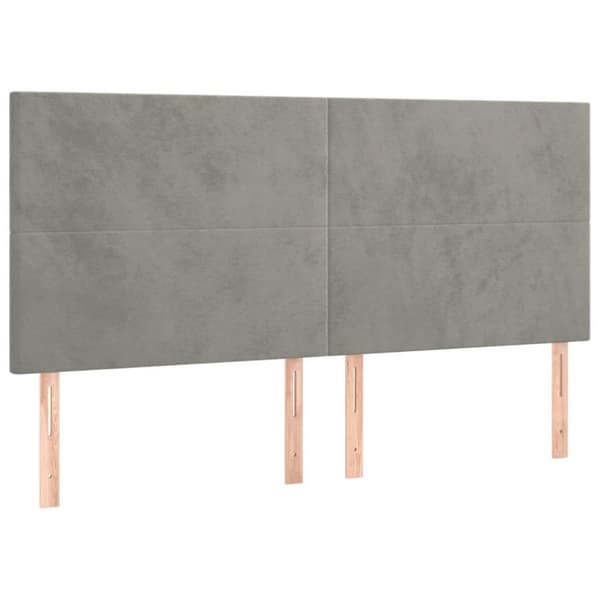 vidaXL kontinentalseng med madras 200x200 cm fløjl lysegrå