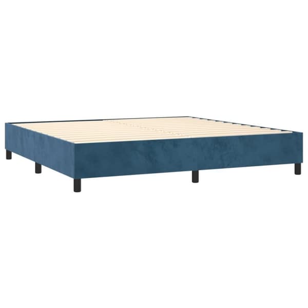 vidaXL kontinentalseng med madras 200x200 cm fløjl mørkeblå