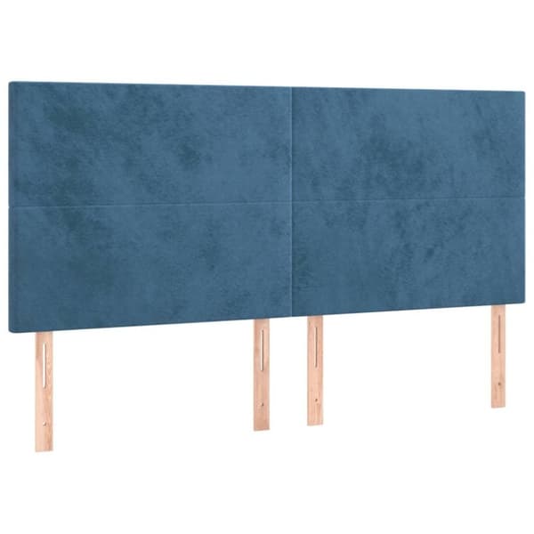 vidaXL kontinentalseng med madras 200x200 cm fløjl mørkeblå