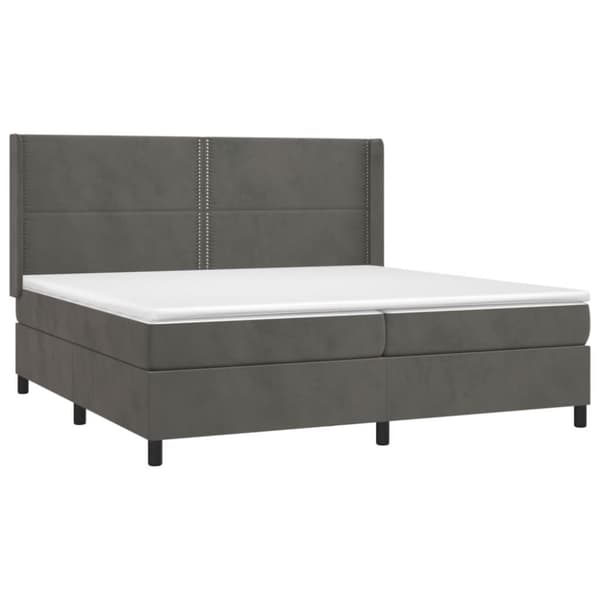 vidaXL kontinentalseng med madras 200x200 cm fløjl mørkegrå