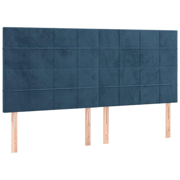 vidaXL kontinentalseng med madras 200x200 cm fløjl mørkeblå