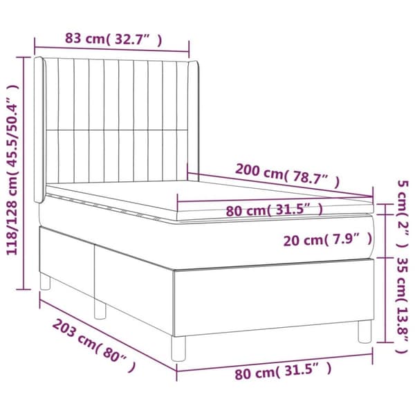 vidaXL kontinentalseng med madras 80x200 cm fløjl lyserød