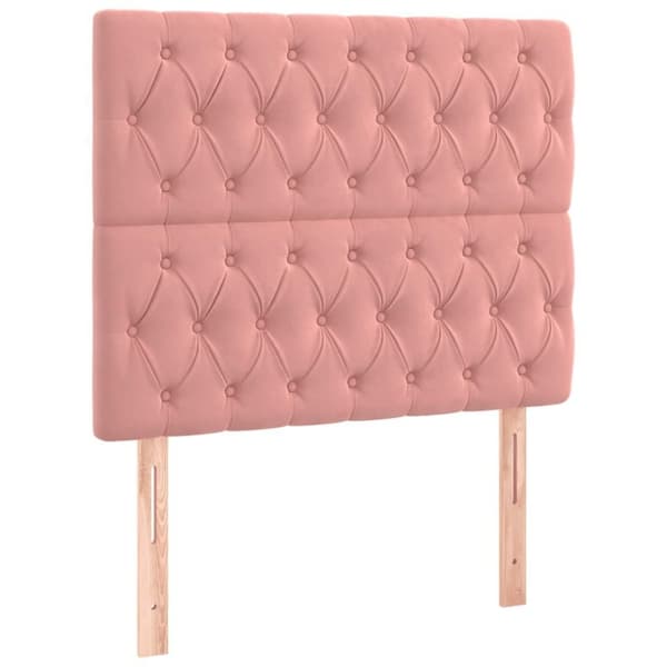 vidaXL kontinentalseng med madras 90x190 cm fløjl pink