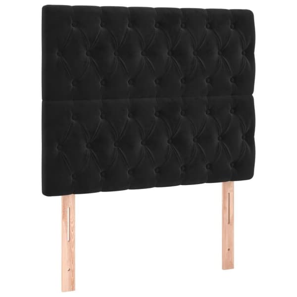 vidaXL kontinentalseng med madras 100x200 cm fløjl sort