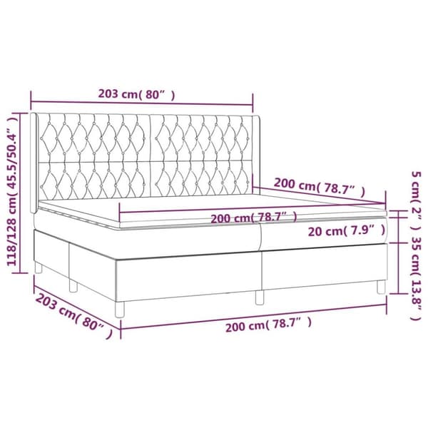 vidaXL kontinentalseng med madras 200x200 cm fløjl lysegrå