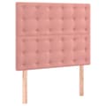 Miniatyrbillede 7 af 8: vidaXL kontinentalseng med madras 90x190 cm fløjl pink