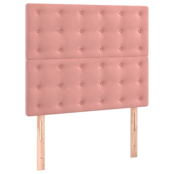 vidaXL kontinentalseng med madras 90x190 cm fløjl pink