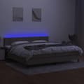 Miniatyrbillede 4 af 8: vidaXL kontinentalseng med LED-lys 200x200 cm stof gråbrun