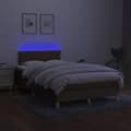 Miniatyrbillede 4 af 8: vidaXL kontinentalseng med LED-lys 120x200 cm stof mørkebrun