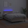 Miniatyrbillede 4 af 8: vidaXL kontinentalseng med LED-lys 120x200 cm kunstlæder cappuccino