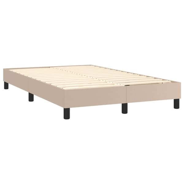 vidaXL kontinentalseng med LED-lys 120x200 cm kunstlæder cappuccino