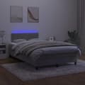 Miniatyrbillede 4 af 8: vidaXL kontinentalseng med LED-lys 120x200 cm fløjl lysegrå