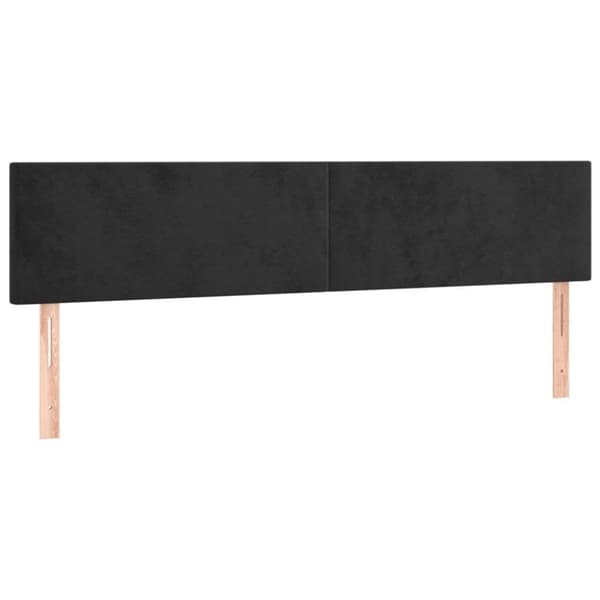 vidaXL kontinentalseng med LED-lys 200x200 cm fløjl sort