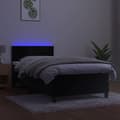 Miniatyrbillede 4 af 8: vidaXL kontinentalseng med LED-lys 100x200 cm fløjl sort