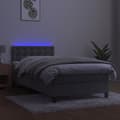 Miniatyrbillede 5 af 10: vidaXL kontinentalseng med LED-lys 100x200 cm fløjl lysegrå