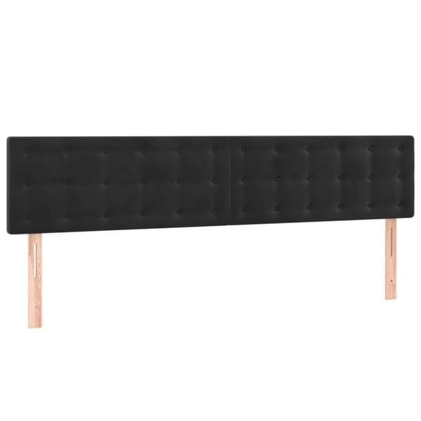 vidaXL kontinentalseng med LED-lys 200x200 cm fløjl sort