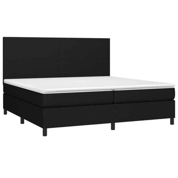 vidaXL kontinentalseng med LED-lys 200x200 cm stof sort