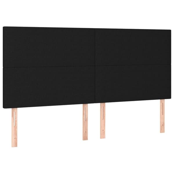 vidaXL kontinentalseng med LED-lys 200x200 cm stof sort
