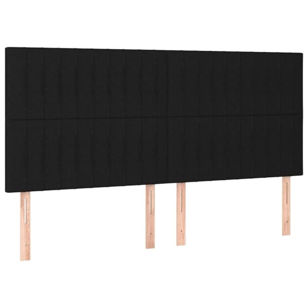 vidaXL kontinentalseng med LED-lys 200x200 cm stof sort
