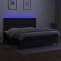Miniatyrbillede 4 af 8: vidaXL kontinentalseng med LED-lys 200x200 cm stof sort