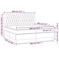 Miniatyrbillede 8 af 8: vidaXL kontinentalseng med LED-lys 200x200 cm stof sort