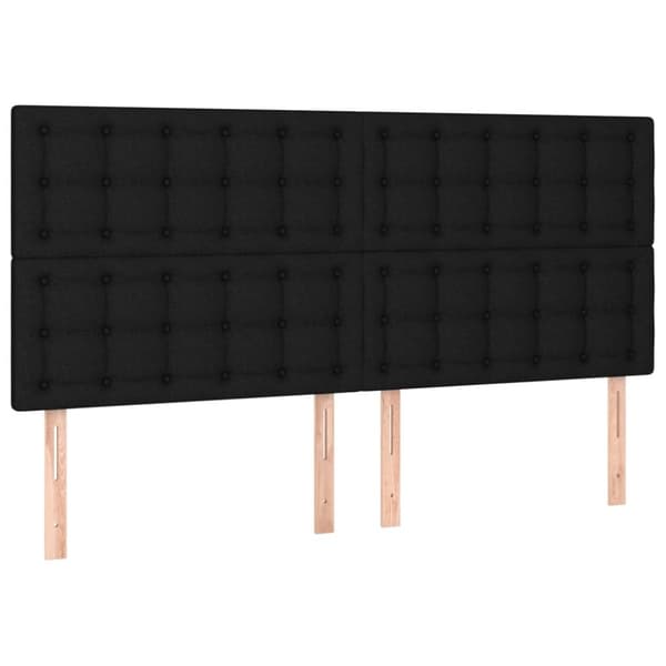 vidaXL kontinentalseng med LED-lys 200x200 cm stof sort