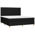 Miniatyrbillede 3 af 8: vidaXL kontinentalseng med LED-lys 160x200 cm stof sort