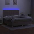Miniatyrbillede 4 af 8: vidaXL kontinentalseng med LED-lys 160x200 cm stof gråbrun